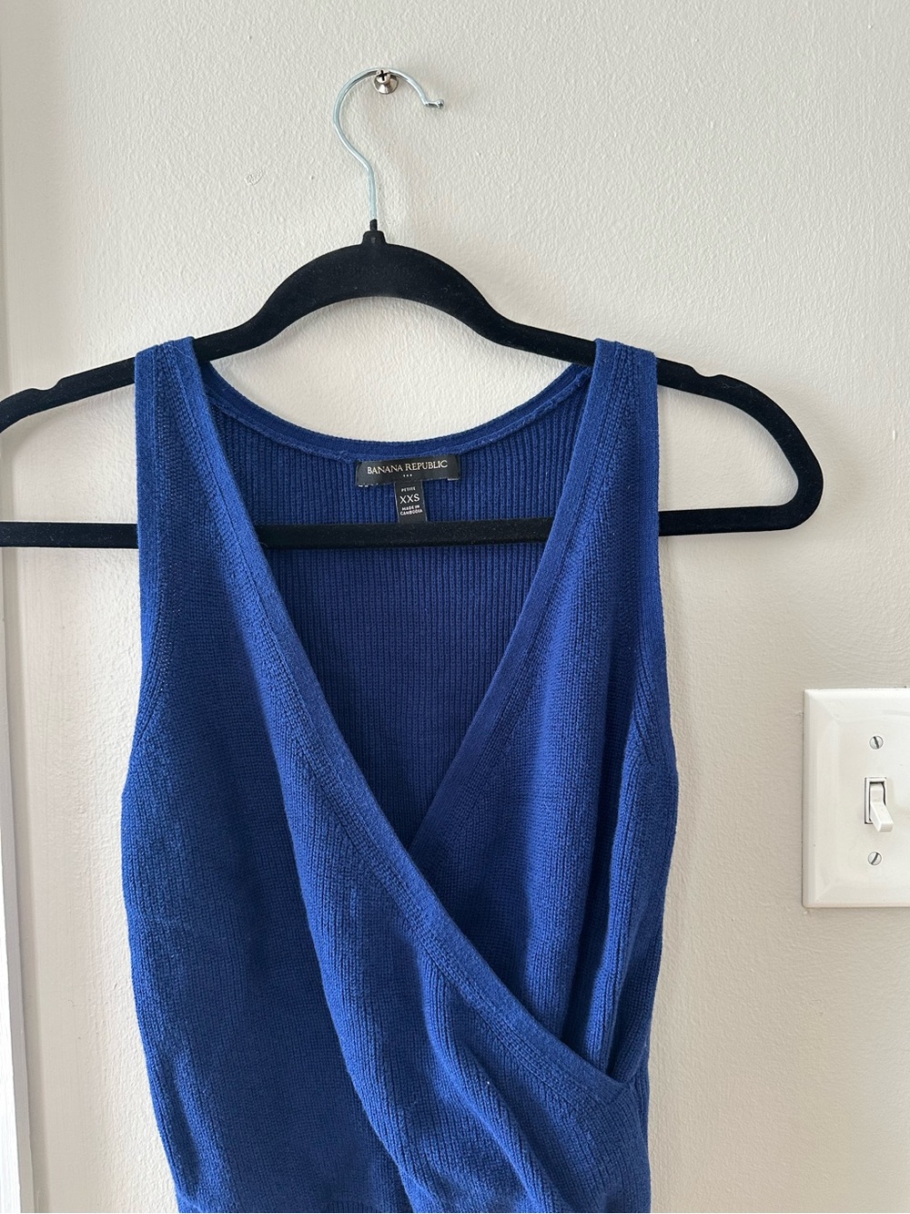 Banana Republic Cobalt Blue Sleeveless Wrap Top